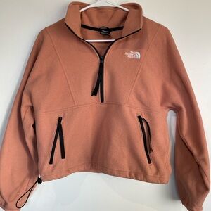 The North Face Peach/Light Coral Cropped Fleece Jacket